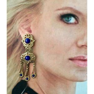 VTG Gianni De Liguoro Designer lapis lazu earrings